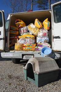 van full of supplies