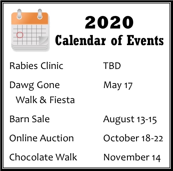 Calendar of Events March 2020